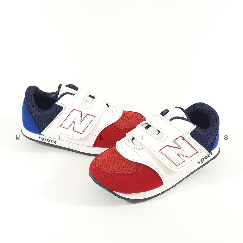 Sepatu Anak Sport VELCRO BENDERA Usia 4 5 6 7 8 9 10 Tahun Simple Nyaman dan Ringan