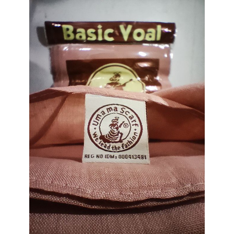 Hijab / Kerudung UMAMA Segi Empat Basic Voal Polos Warna Milo / Kopi Susu