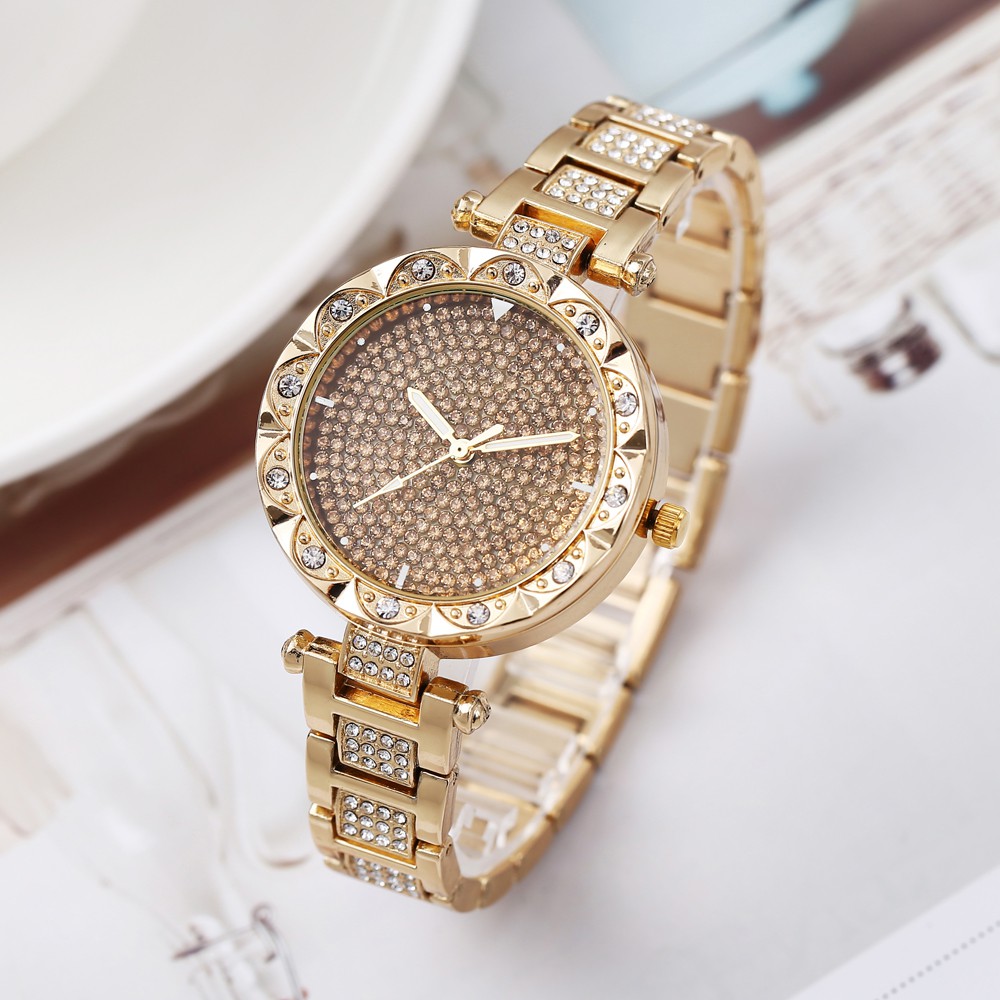 ✅COD Strip Baja Peledak Trend Fashion Wanita Starry Inlayed Watch Quartz G12