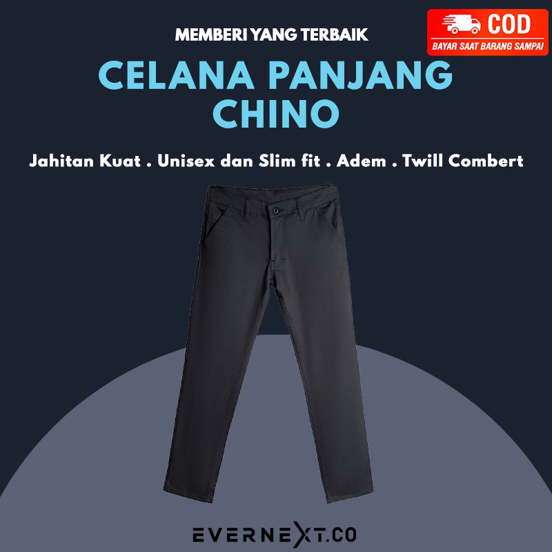 Celana Chino Peanjang Pants Cowok Pria Kantoran Outdoor Jalan Tahan Lama Distro Man Kuat Anti Melar