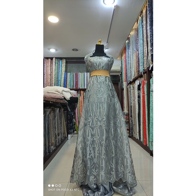 Kain Tile Brokat Akar Dress Salur E