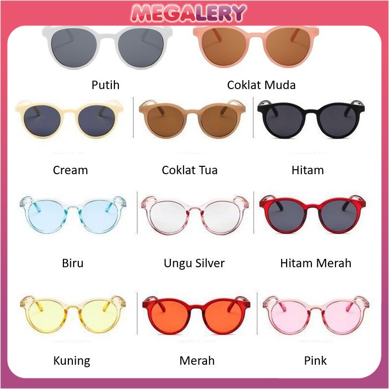 Kacamata tiktok Kacamata Korea Fashion Kacamata Retro Bingkai Putaran Kata Murah Import Wanita/Pria Sunglasses