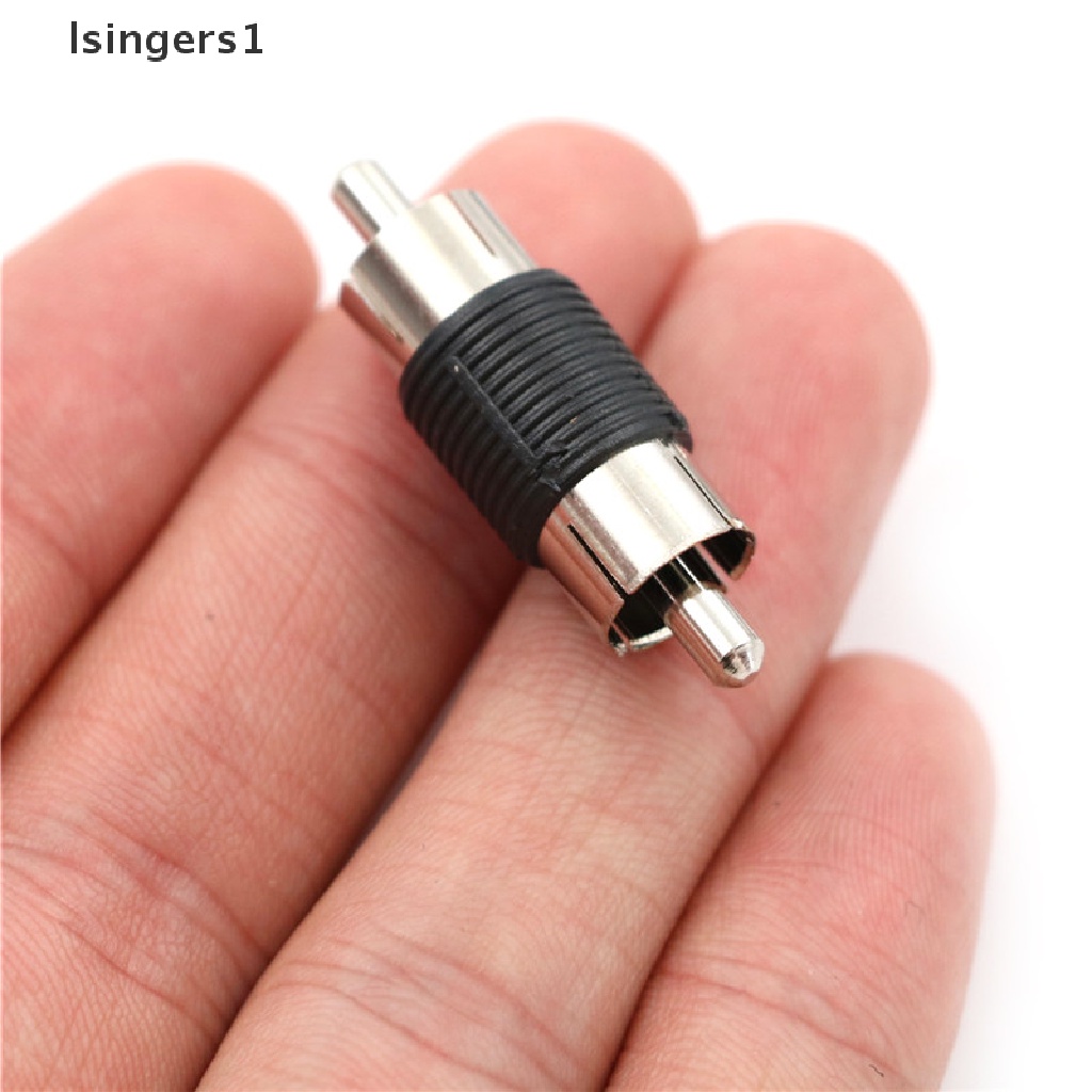 (lsingers1) 4pcs / Set Adaptor Konektor Audio Video AV RCA Male Ke Male Untuk Perlengkapan Rumah