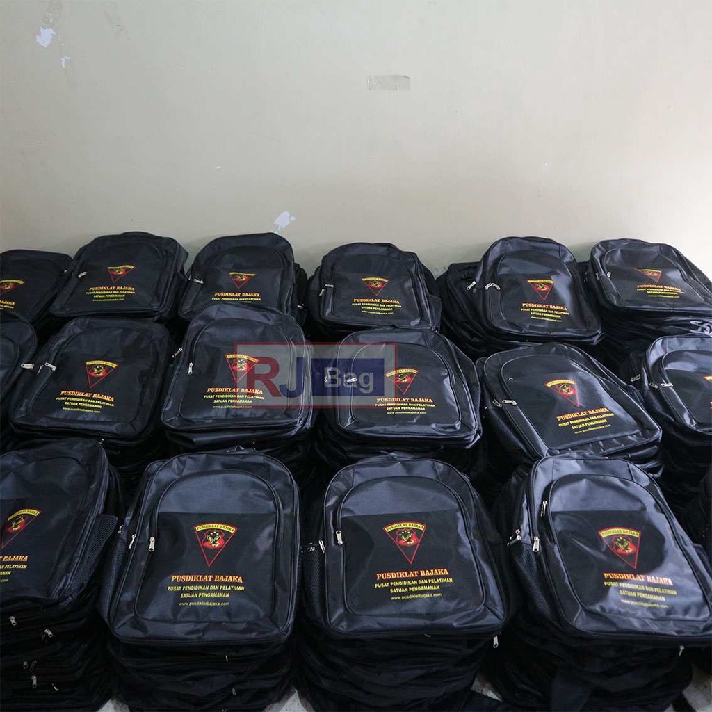 Orderan Ransel Custom Pusdiklat Bajaka Ransel Polo Hitam Backpack Kerja Bagus