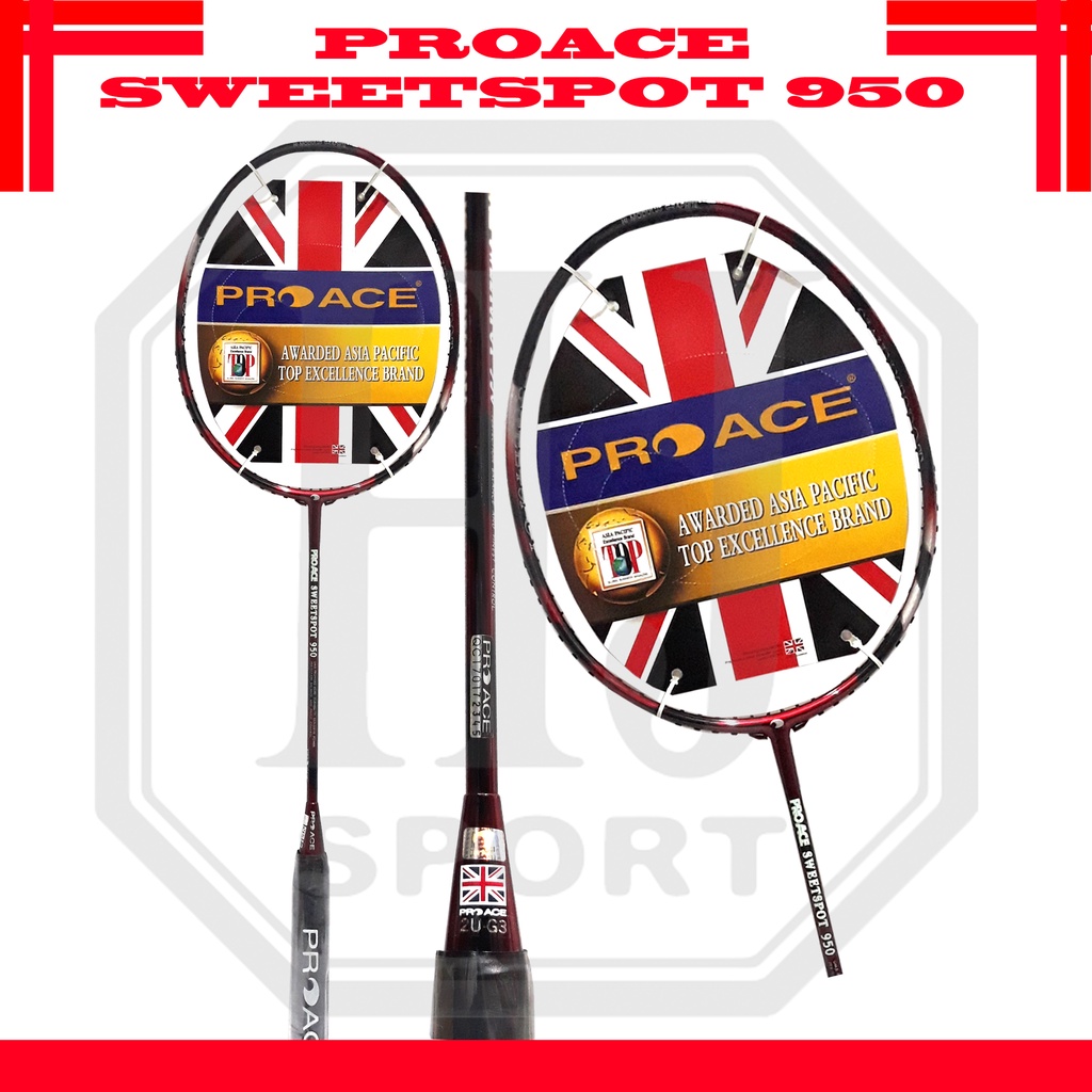 Raket Original Pro Ace Sweetspot 950 Bonus Komplit Badminton