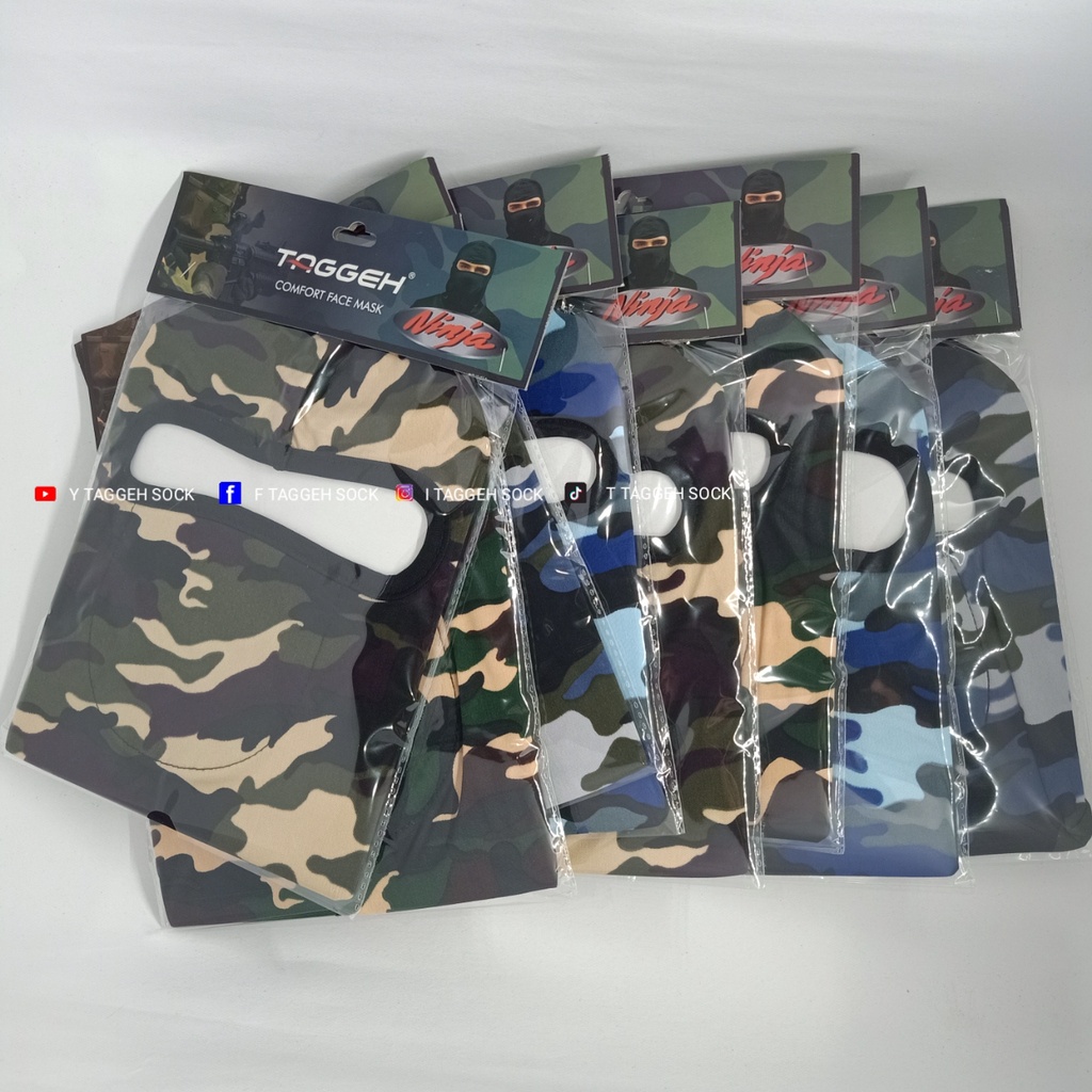 Harga 12 pcs | MASKER NINJA HITAM POLOS | MOTIF TENGKORAK | MOTIF LORENG