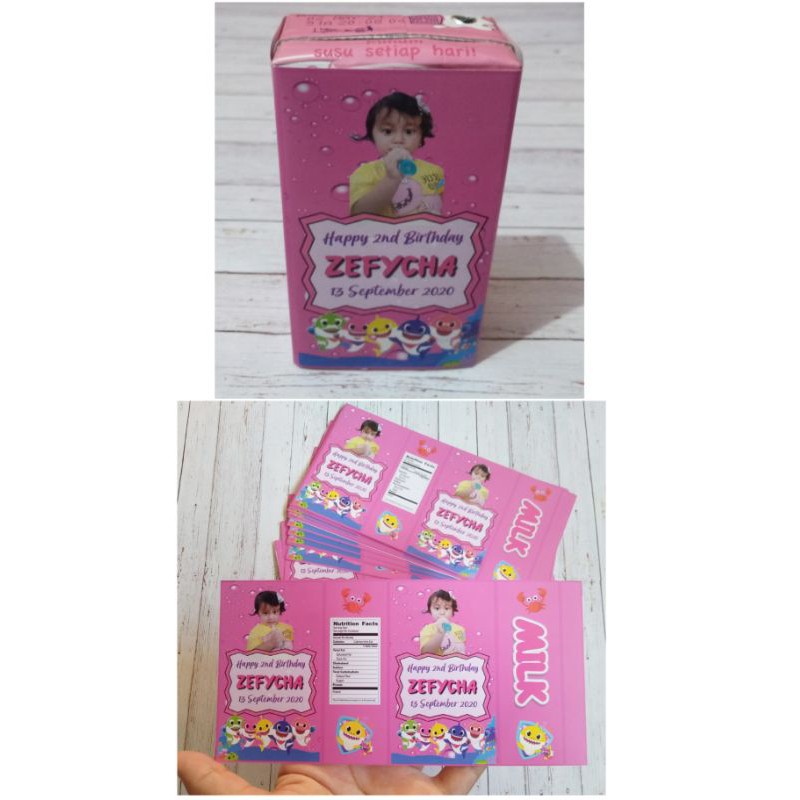 

(ISI 7 PCS) Label Susu Kotak 125 ml custom