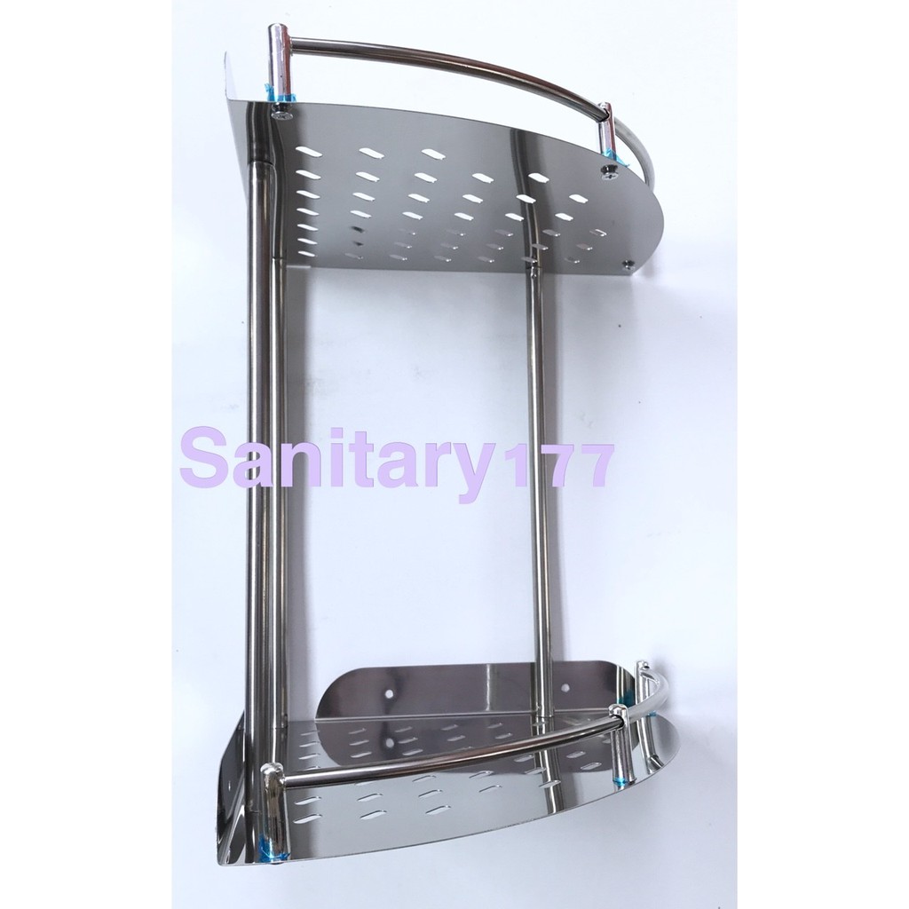 Rak Stainless Sudut 2 Susun Murah PK/ Rak Dapur Rak Kamar mandi double stainles Mandi Sabun pojok tingkat 2 /A45