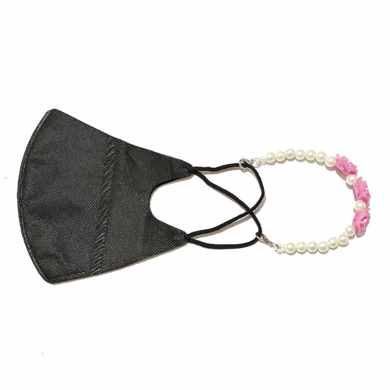 Konektor Masker Hijab Mask Connector Strap Extender Rose Mawar Glossy Pelangi Bunga Pearl Mutiara