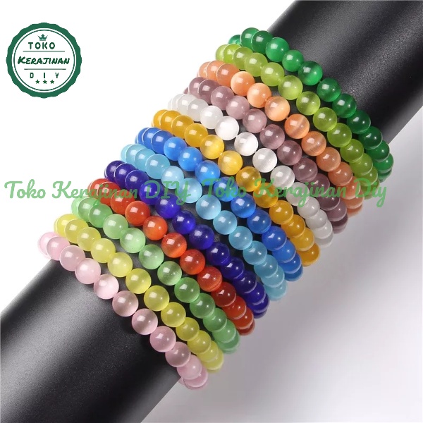 Gelang Batu Pria Wanita Mata Kucing Cat Eye 8/10mm