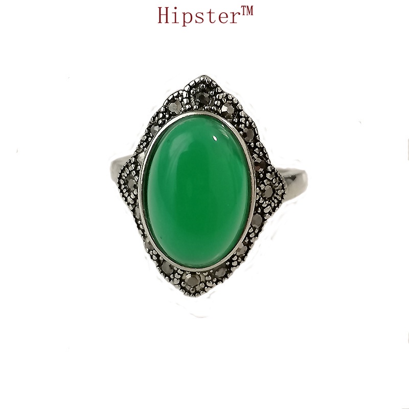 New Exaggerated Personalized Inlaid Oval Big Gem Ring