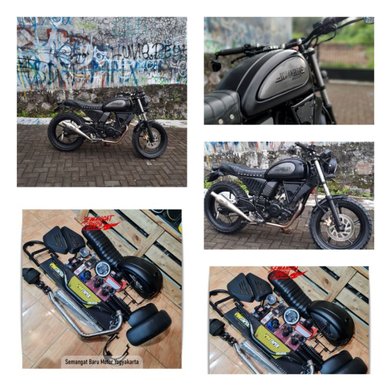 PAKET JAPSTYLE BYSON MEGAPRO MODEL DUCATI SCRAMBLER COSTUM COSTUME KOSTUM KASTEM CASTEM  BODYSET BOD