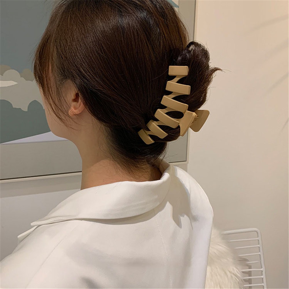 【COD Tangding】5 Colors Cute Cream Color Large Grabing Clip Sweet Girl Hairpin Head Plate Hair Accessories