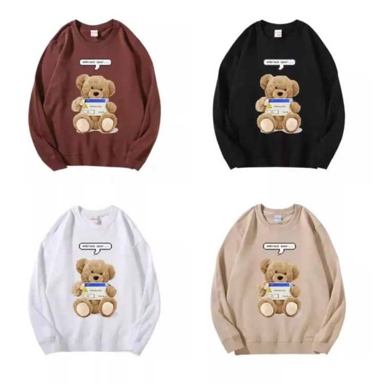 SWEATER WANITA TEDDY BEAR CREWNECK