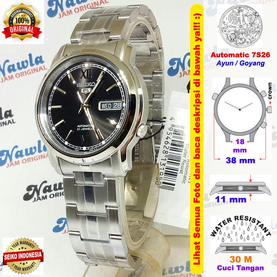 Seiko 5 SNKK81K1 Automatic Black Dial - Jam Tangan Pria SNKK81