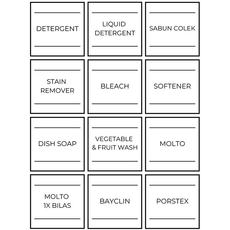 

Sticker Waterproof Label Pembersih/Pewangi/Laundry - Sticker B