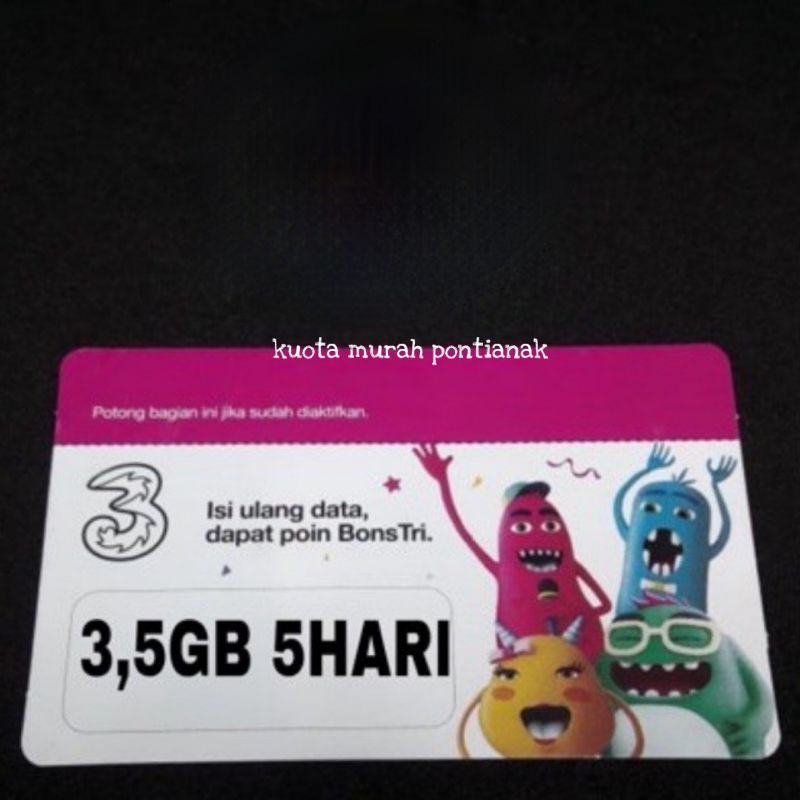 Voucher Tri 3,5gb 5hari Vocer Three 3,5 gb 5 hari