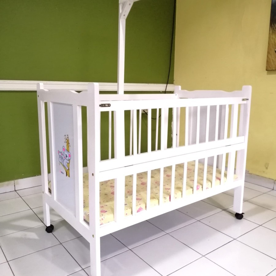 Baby box ranjang bayi kayu Koala bumper set &amp; kelambu