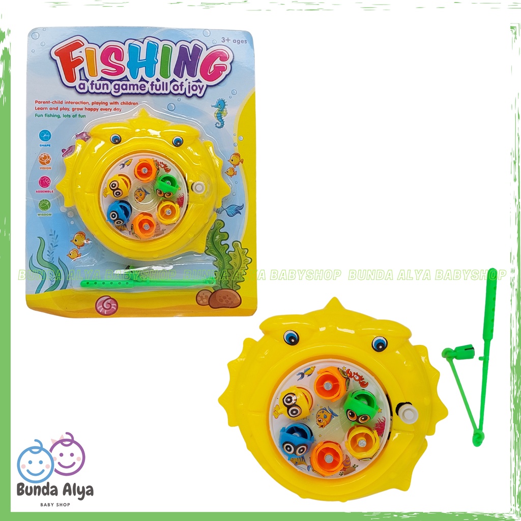 Mainan Edukasi Anak Pancingan Ikan Kolam Putar Fun Magnetic Fishing Game Mainan Pancing Mainan Anak Magic Fishing - Mainan Pancingan