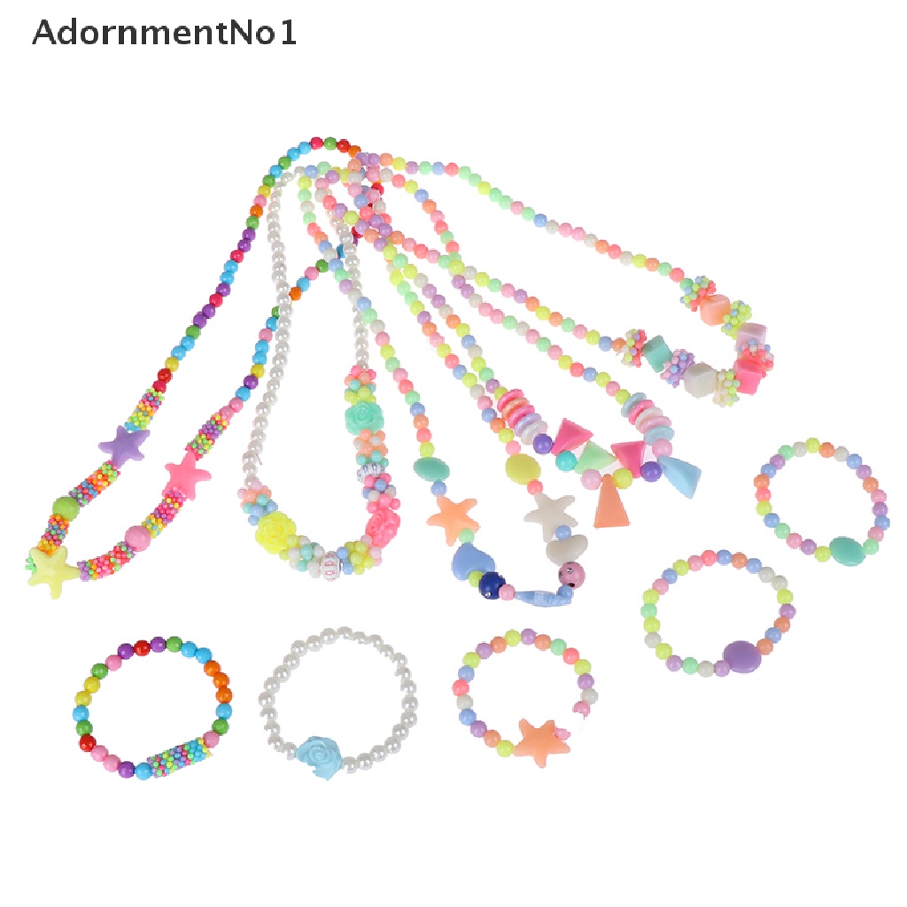 (AdornmentNo1) 1 Set Kalung Manik-Manik bubblegum handmade Warna-Warni Untuk Anak Perempuan