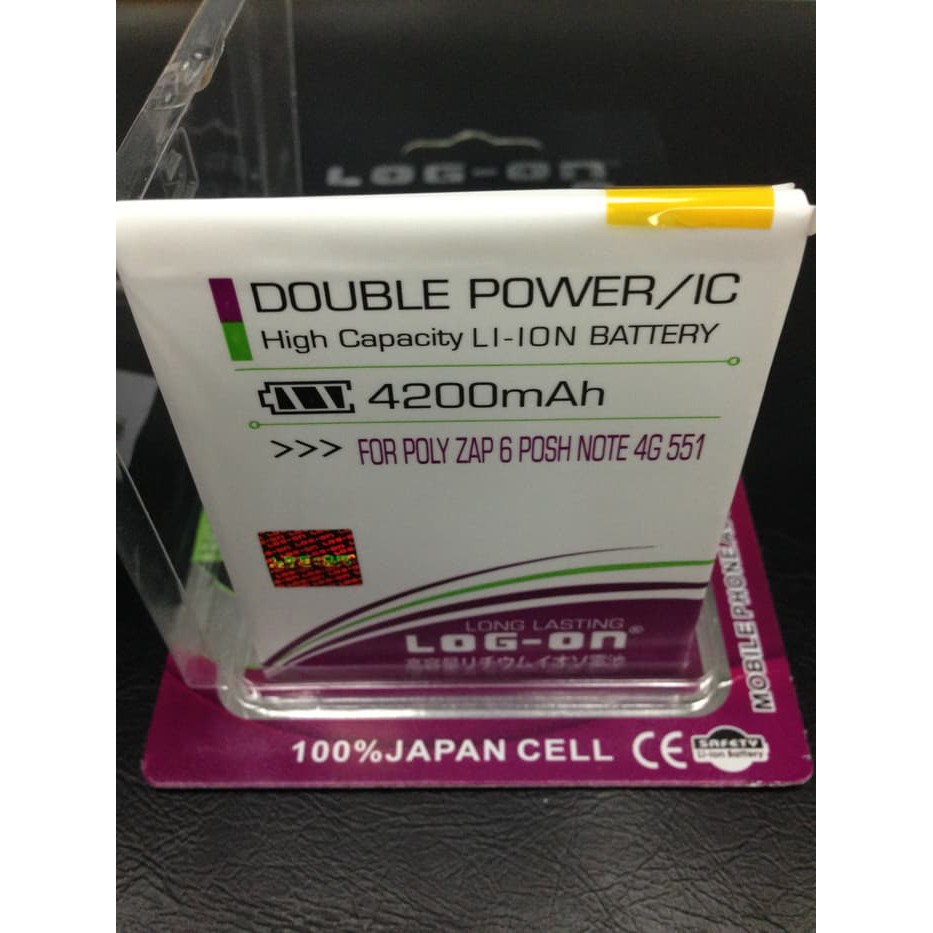 TERLARIS          Baterai Polytron Zap 6 Posh Note 4G 551 PL-8AB6 4200Mah Log On           stok