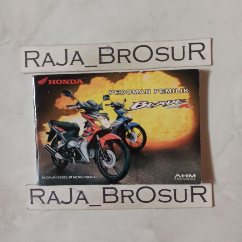 Buku pedoman pemilik/manual book Honda Blade 110R/Blade Lama/Blade Old Gen1 2009