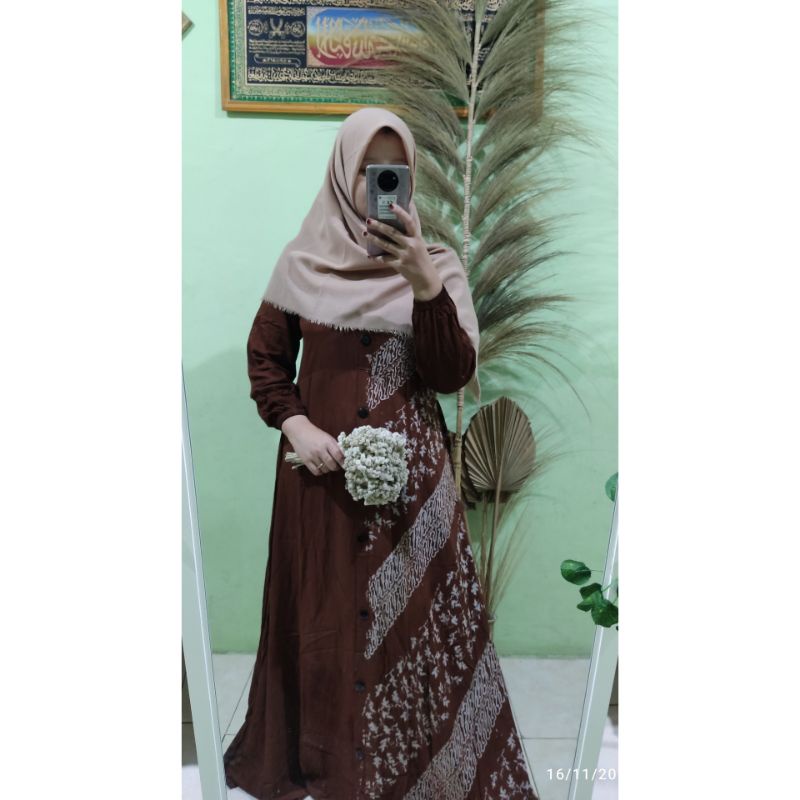 gamis twill/twill aksara jawa/gamis twill arab/twill polos/gamis twill ori (TWILL RIJECT SIZE L LD 1