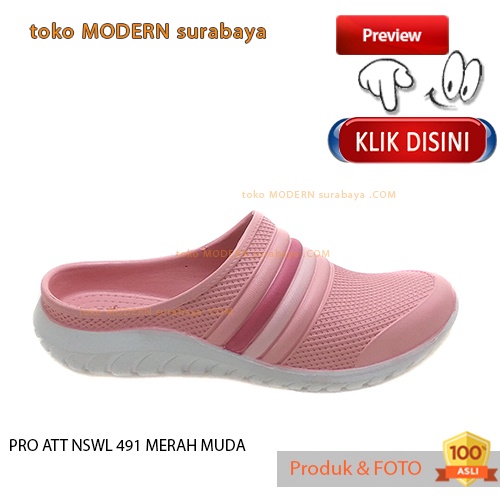 PRO ATT NSWL 491 MERAH MUDA Sepatu Sandal Wanita Karet