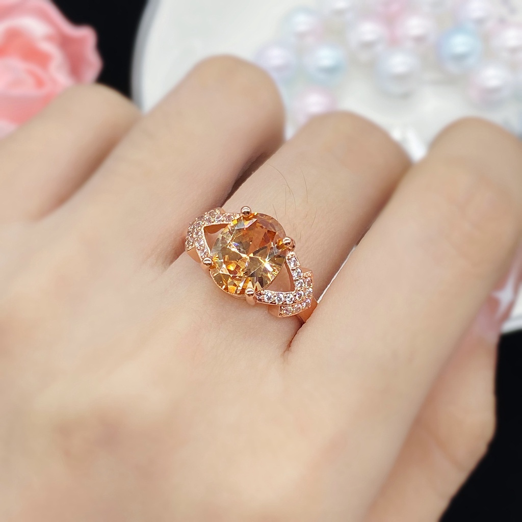 Cincin Wanita Bahan Sterling Silver 925 Hias Rubyzamrudkristalberlian Untuk Pernikahanpertunangan