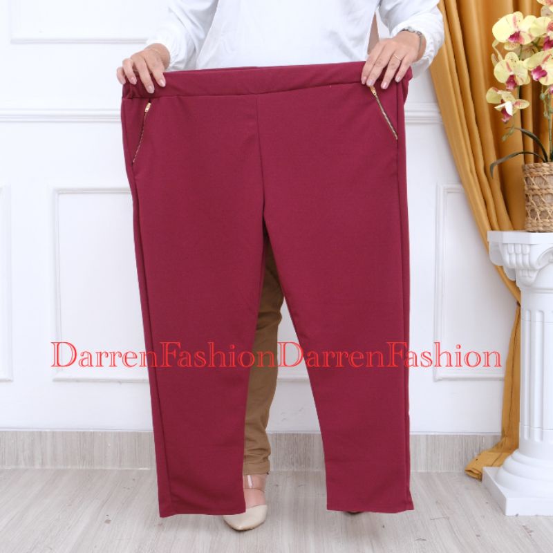 Luna Pants Zipper Jumbo XXL fit XXXL . Celana Panjang Katun Zipper Jumbo . Celana Panjang Jumbo