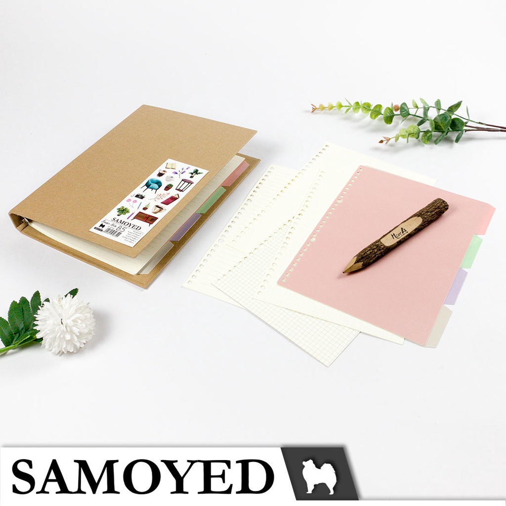 

H7Y Binder Note / Loose Leaf Binder B5 - 26 Ring Aesthetic / Esthetic / Vintage Hardcover Kraft