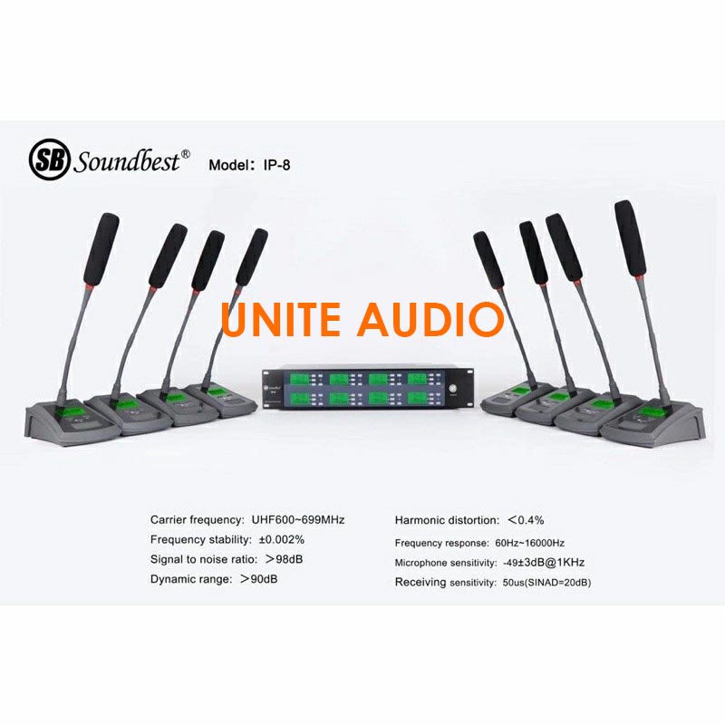 MIC PODIUM CONFERENCE SOUNDBEST IP8 IP-8 IP 8 MIC MEJA WIRELESS