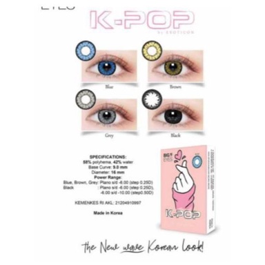 ^ KYRA ^ K-PoP Contact Lens Lensa Kontak Soft Lens Mata KPOP - Big Eye - 16 mm - Plano