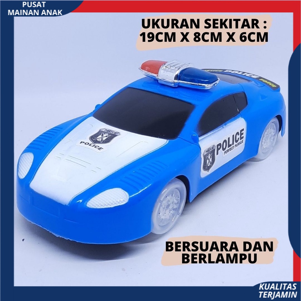 PROMO Mobil Polisi Ban Nyala Musik Lampu Jalan Baterai Police Car Mainan Anak Mobilan Polisi MURAH