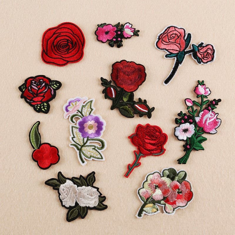 Iron On Embroidery Patch - Rose