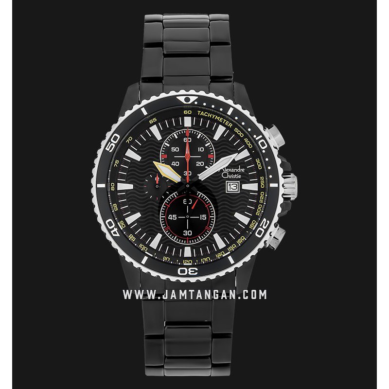 Alexandre Christie AC 6482 MC BIPBA Chronograph Men Black Dial Black Stainless Steel