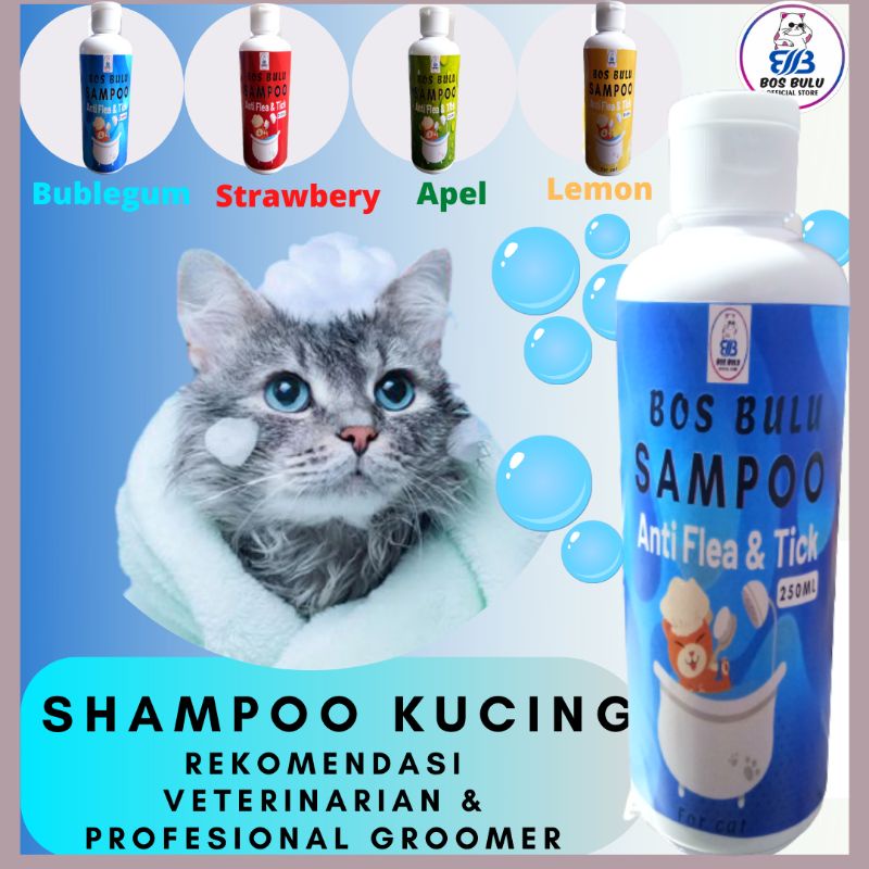 sampo anti kutu jamur bulu rontok flea and tick kucing 250ml