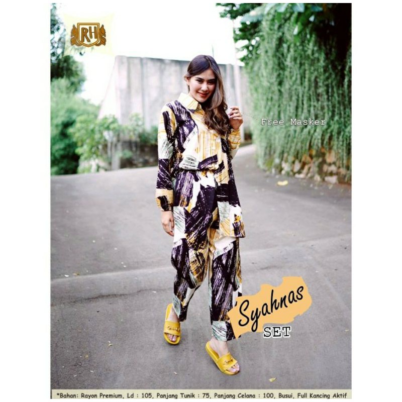 BEST SELLER / BTC SOLO / ONE SET / SYAHNAS SET / PIYAMA RAYON MOTIF / PARAHITA STORE