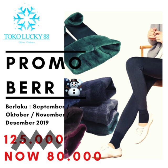 IMPORT Celana Legging Thermal Lapis Bulu Winter Musim Dingin