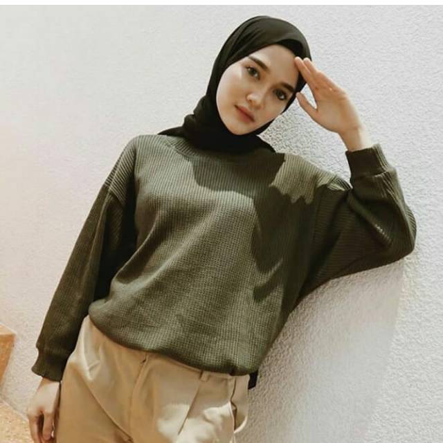AXEL KNIT PREMIUM BAJU ATASAN BAHAN WAFLE UNIQLO TERMURAH TERLARIS BAJU LEBARAN MONALISA GAMIS