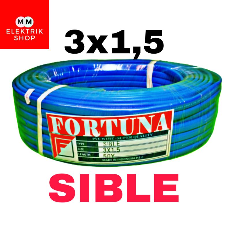 Kabel Gepeng Serabut Sible Biru 3x1,5 &amp; 3X2,5 Serabut 50Yard  Gepeng Kabel Best Seller  SIMASKOT