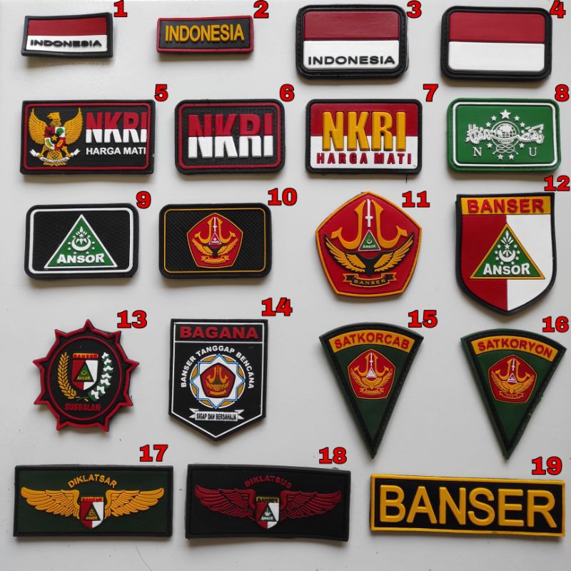 PATCH RUBBER LOGO BANSER/ANSOR/NU/TEMPELAN EMBLEM KARET