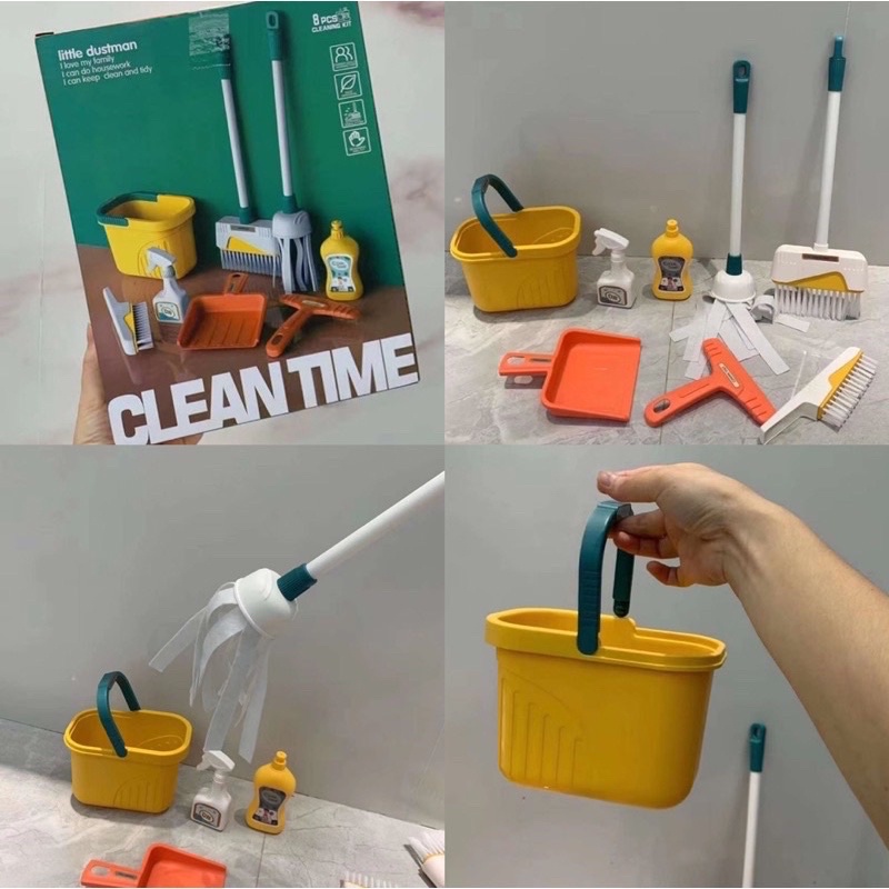 cleaning set pretend plays mainan sapu bersih bersih anak