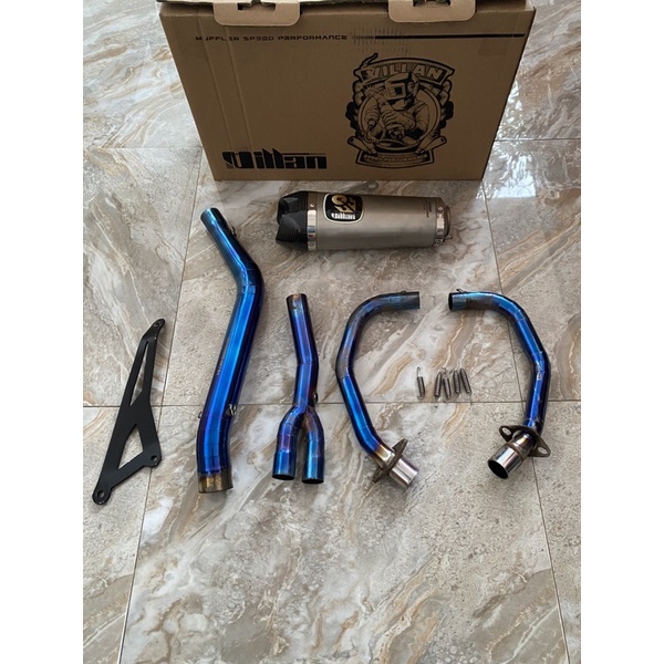 Knalpot Villan Tech 1 Fullsystem Header Blue cbr250rr