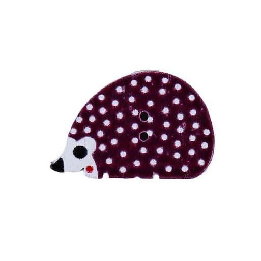 Kancing Kayu Dua Lubang - Cute Porcupine Style (10pcs)