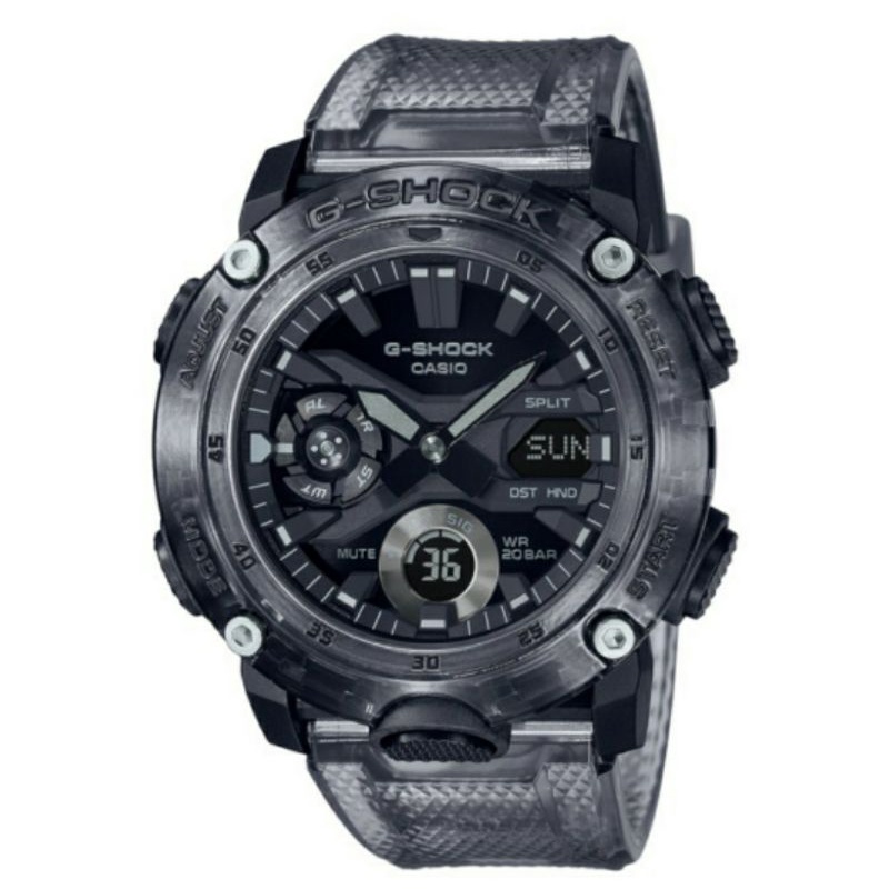 jam tangan gshock casio original ga-2000ske-8adr transparan jam tangan pria gshock analog digital