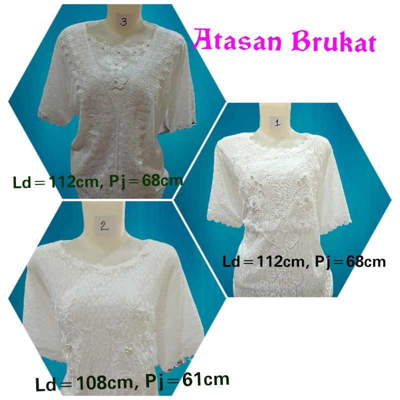 Blouse Atasan Brokat Halus Lengan Pendek