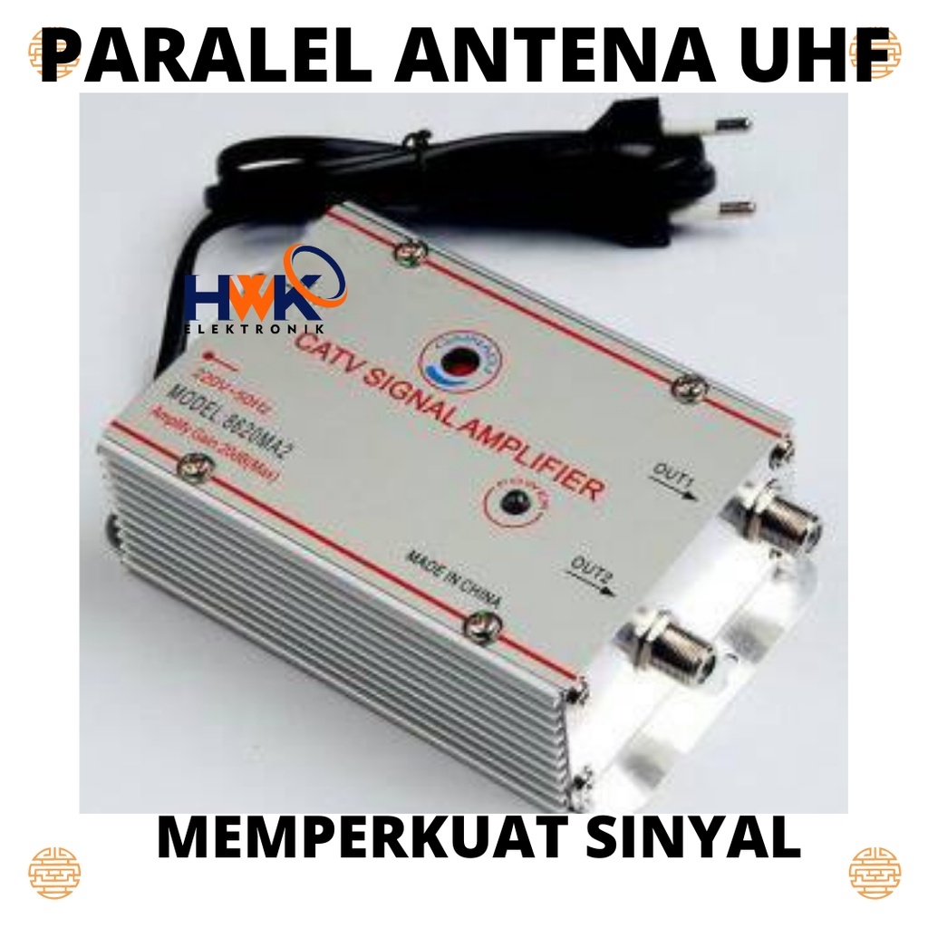 CATV SIGNAL AMPLIFIER Booster Penguat sinyal TV UHF atau DIGITAL paralel 2 output 4 output