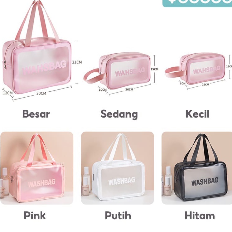 TASBLUE Tas Kosmetik Plastik Portable Model Transparan Bahan Plastik Untuk Travel Anti Air T20 PerjalananPortabel Keluar  Tas Kosmetik Berkapasitas Besar  Tas Penyimpanan Perlengkapan Mandi Tahan Air