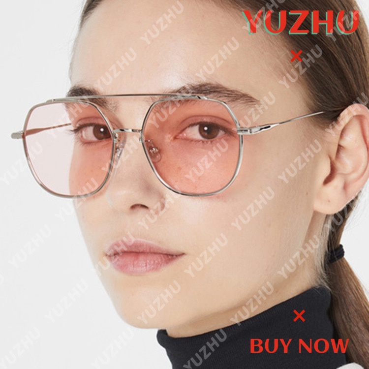 (YUZHU) Bayar di Tempat Korean Style Oversized Besi Frame Candy Color Kacamata Hitam Wanita/Pria